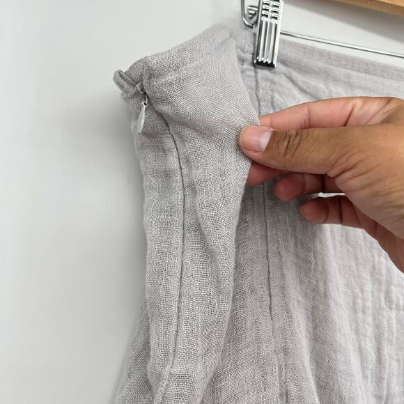 Eileen Fisher Linen Gauzy Gray Midi Skirt Women's XL Lagen Look Lightweight - Picture 6 of 6